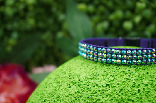 Amethyst Aura: Handmade Purple Rhinestone Cat Collar – Elegant Rhinestone Cat Collar with Safety Breakaway Buckle